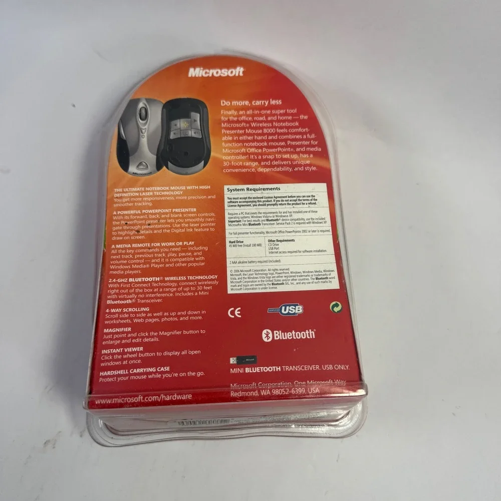Microsoft Wireless Notebook Presenter Mouse 8000 4 in 1 Laser USB‎ Bluetooth